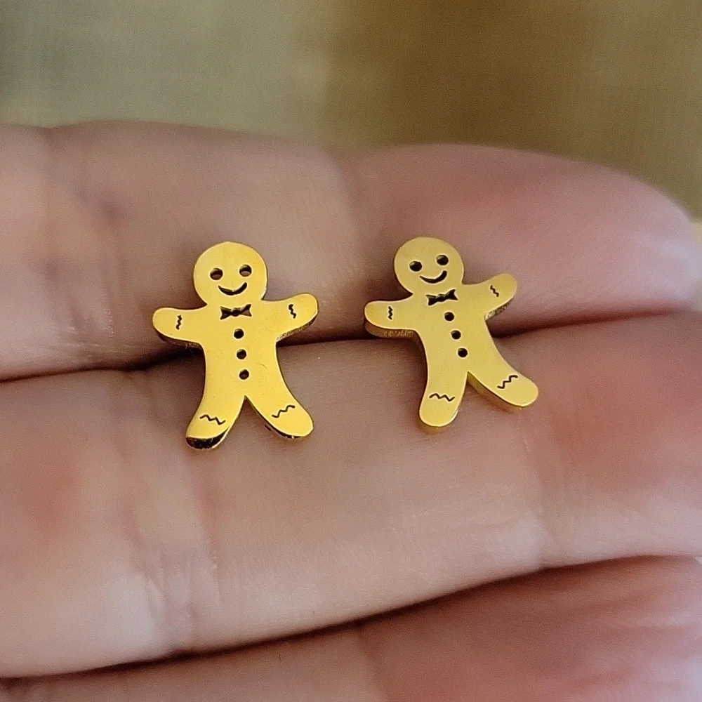 Gingerbread Man Stud Earrings